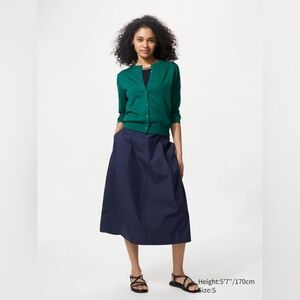 Uniqlo Navy Cotton Blend Cocoon Skirt - Size Small - New With Tags